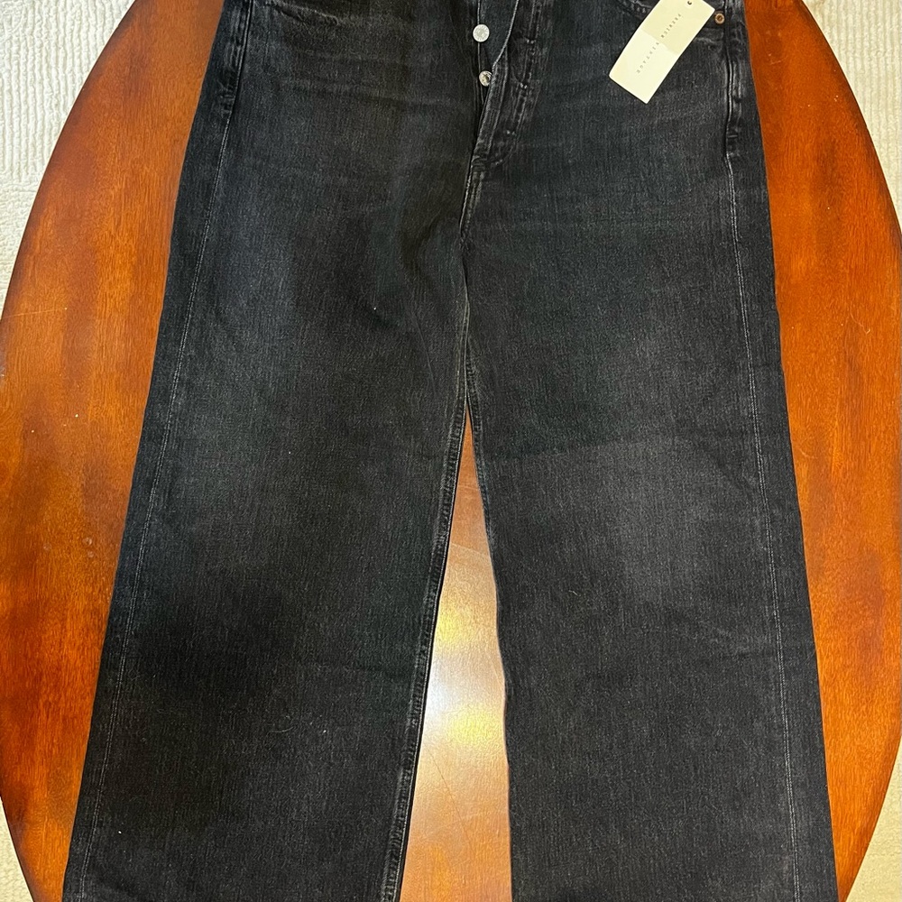 Citizens of Humanity Sacha High Rise Wide Leg Black Denim Jeans